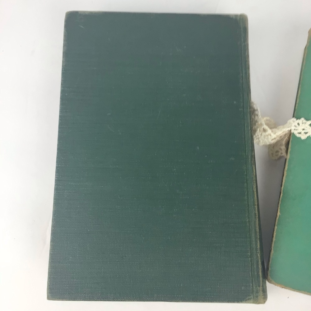 Pair of vintage green books with crochet accent. - Picture 5 of 13